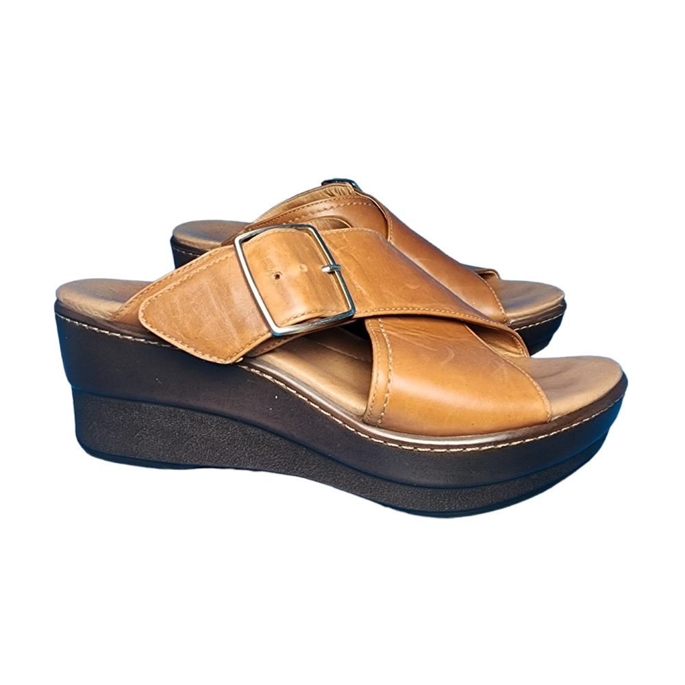 Dansko Platform leather Clog Sandals Comfort shoes women's size 39